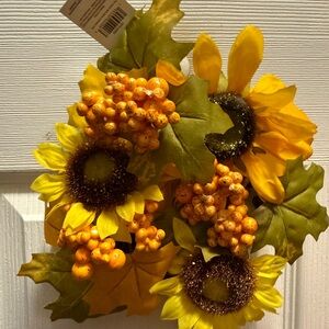 Vibrant Sunflower and Berry Faux Wreath